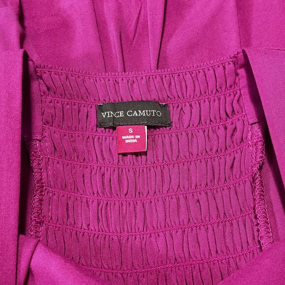 Vince Camuto Dress Womens Small Tier Maxi Sleeveless Smocked Back‎ Flowy Fuchsia - Picture 9 of 16